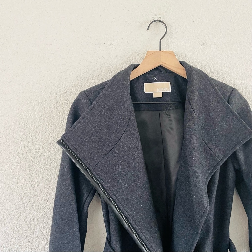Michael Kors Dark Grey Wool Side Zip Coat - image 2